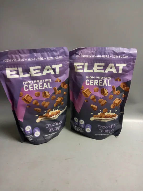 2 X BAGS OF ELEAT HIGH PROTEIN CEREAL 250G CHOCOLATE TRIUMPH