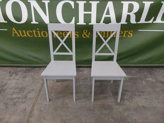 SET OF 2 KENDAL PAINTED GREY DINING CHAIRS 