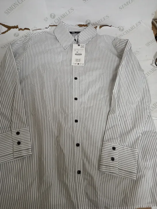 ZARA STRIPE BLACK & WHITE SHIRT - SMALL