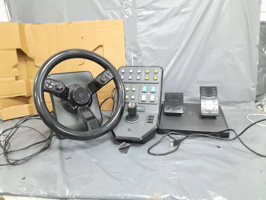 BOXED LOGITECH HEAVY EQUIPMENT BUNDLE TO INCLUDE FARM SIMULATION WHEEL