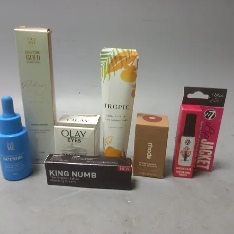 APPROXIMATELY 20 ASSORTED COSMETIC PRODUCTS TO INCLUDE - TROPIC SUN CREAM - OLAY EYE CREAM - GIVE ME SERUM - ETC 