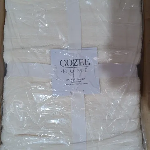 BOXED COZEE HOME 2PC BATH SHEET SET