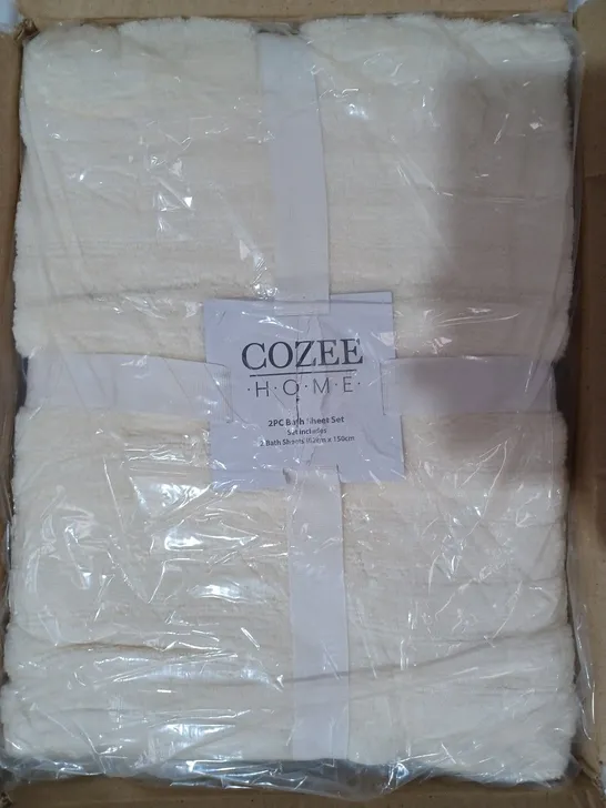 BOXED COZEE HOME 2PC BATH SHEET SET