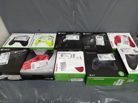 BOX OF APPROXIMATELY 10 XBOX GAMES CONTROLLERS