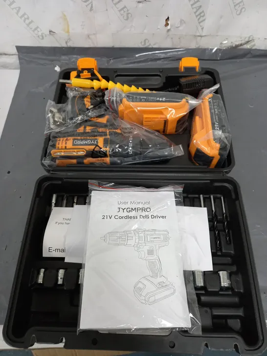 BOXED JYGMPRO 21V CORDLESS DRILL DRIVER KIT 