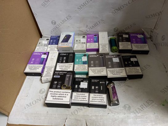 LOT OF APPROXIMATELY 15 E-CIGARATTES TO INCLUDE VAPORESSO XROS2, AND VAPORESSO LUKE PM40 ETC.