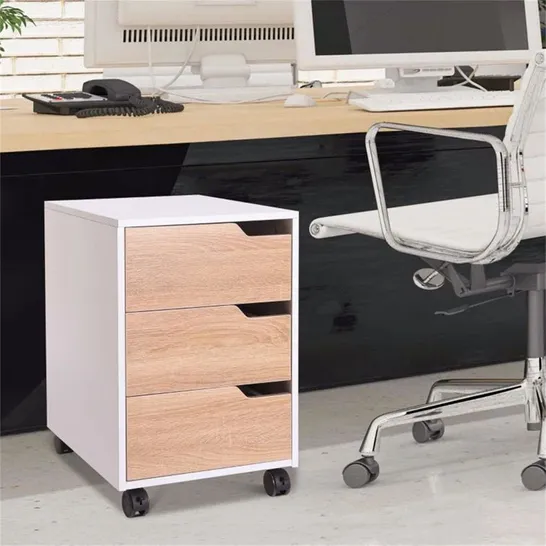 BOXED NOA 40cm WIDE 3-DRAWER MOBILE FILE CABINET (1 BOX)