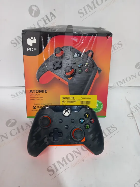 BOXED ATOMIC CARBON WIRED XBOX CONTROLLER