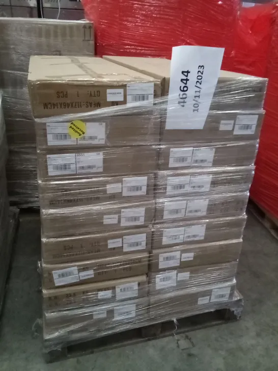 PALLET OF APPROXIMATELY 18 BOXED L-SHAPED COMPUTER DESKS 