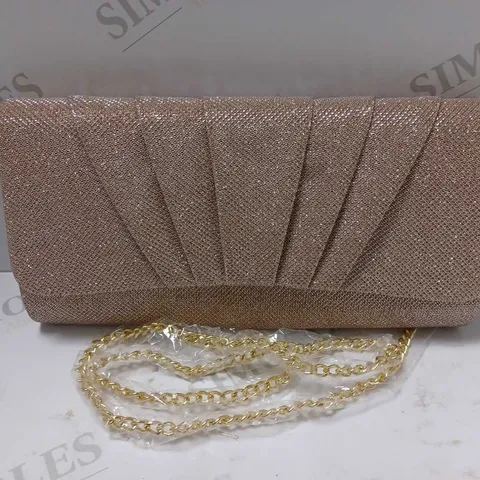 ROLAND CARTIER MINI CHAIN BAG IN ROSE GOLD COLOUR W. GLITTER EFFECT