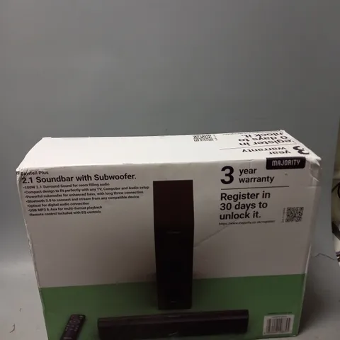 BOXED MAJORITY BOWFELL SOUNDBAR WITH SUBWOOFER