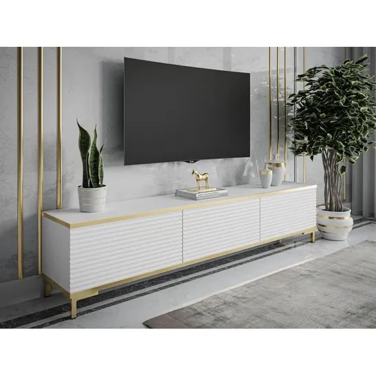 BOXED AMEINA TV STAND FOR TVS UP TO 65" - WHITE (2 BOXES)