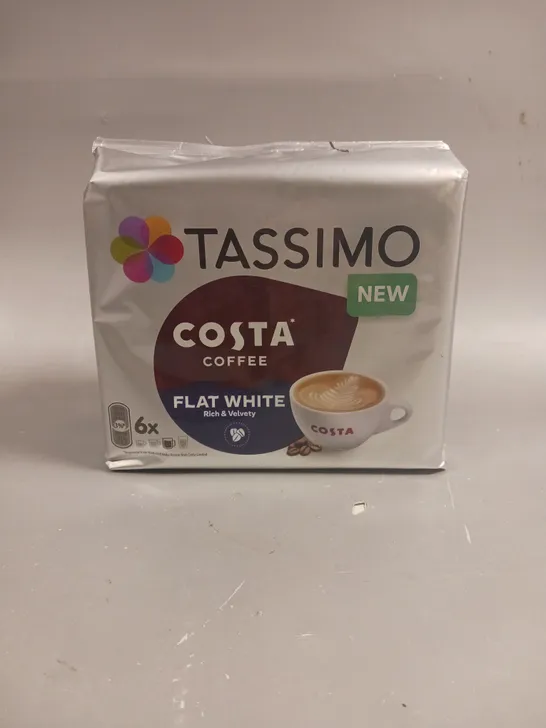 5 X SEALED TASSIMO COSTA COFFEE FLAT WHITE PODS 