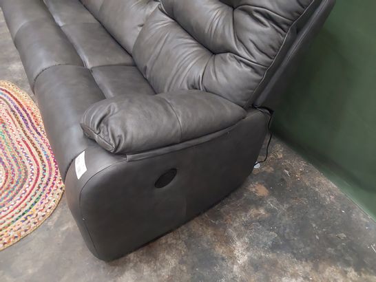 QUALITY BRITISH DESIGNER G PLAN WEXCOMBE POWER RECLINING THREE SEATER SOFA REGENT CHARCOAL LEATHER