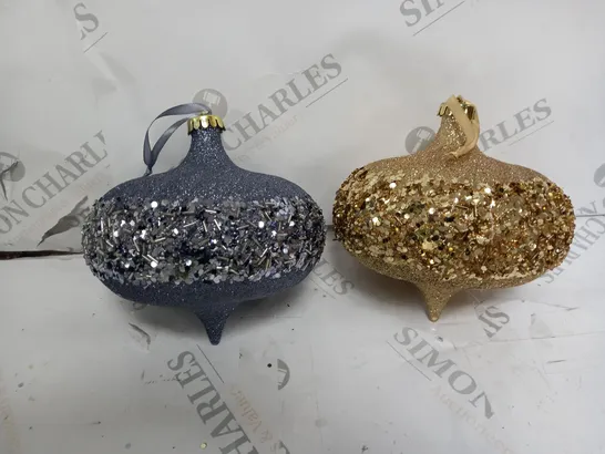 ALISON CORK SET OF GLITTER ELLIPSE BAUBLES