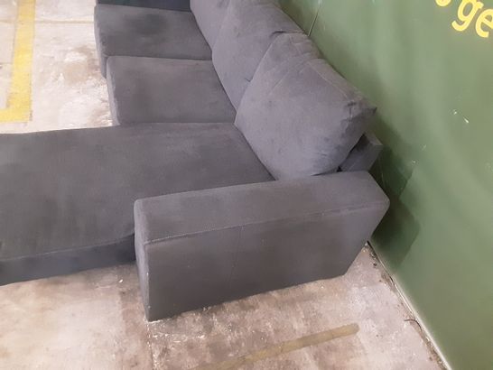 DESIGNER GREY FABRIC 3-SEATER SOFA