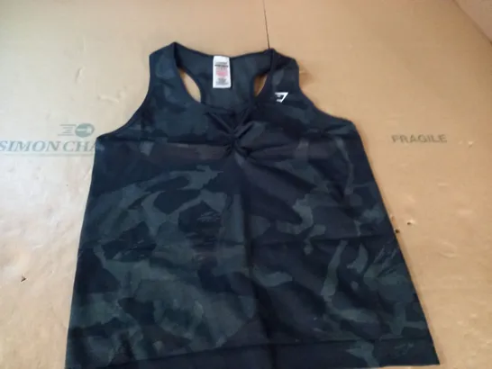 gymshark black camo training vest - 