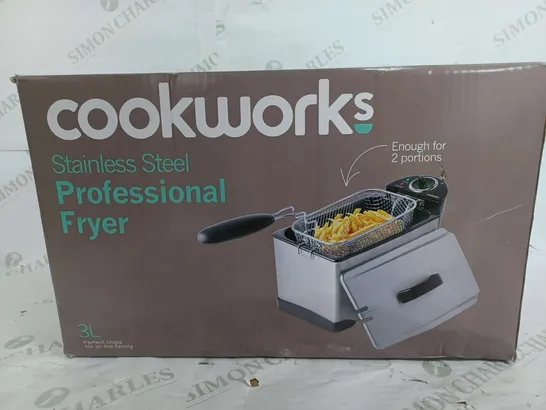 BOXED COOKWORKS STAINLESS STEEL PROFESSIONAL FRYER 