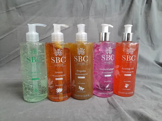 SBC SET OF 5 MOISURISING GELS TO INCLUDE - ROSEHIP OIL , ARNICA , PROPLIS