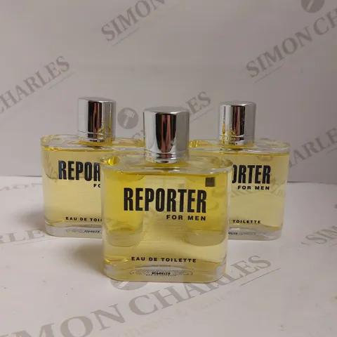 BOX OF 3 REPORTER FOR MEN EAU DE TOILETTE TESTER BOTTLES - 125ML