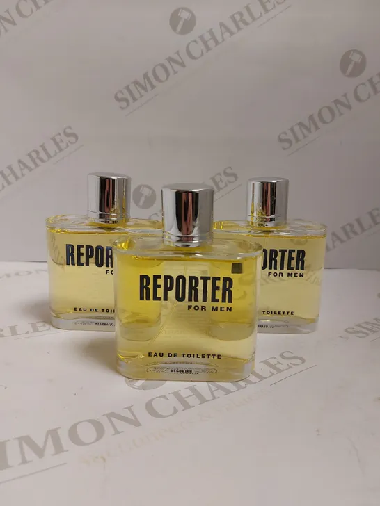 BOX OF 3 REPORTER FOR MEN EAU DE TOILETTE TESTER BOTTLES - 125ML