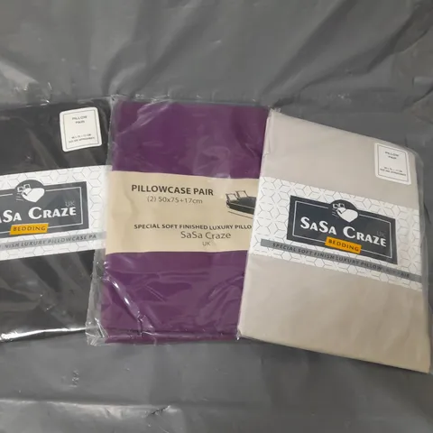 APPROXIMATELY 12 PAIRS OF PILLOW CASES VARIOUS COLOURS