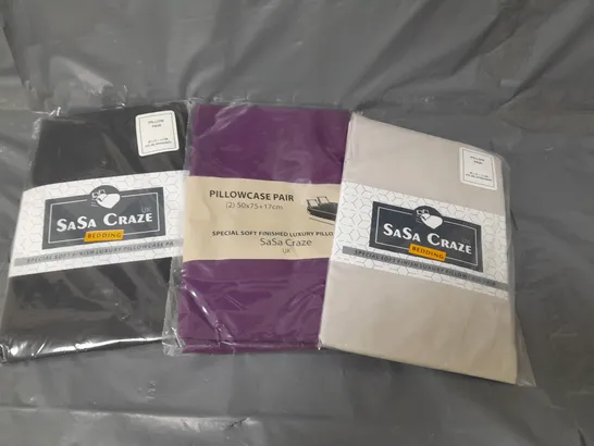 APPROXIMATELY 12 PAIRS OF PILLOW CASES VARIOUS COLOURS