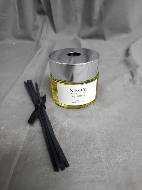 BOXED NEOM ORGANICS LONDON – HAPPINESS REED DIFFUSER – SCENT TO MAKE YOU HAPPY (100ML)