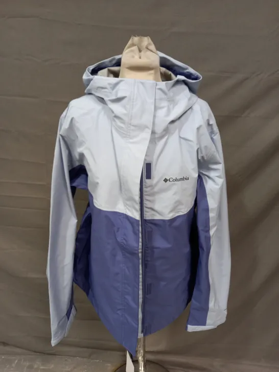 COLUMBIA LIGHT BLUE & BLUE SPORTSWEAR JACKET WITH HOOD - XL