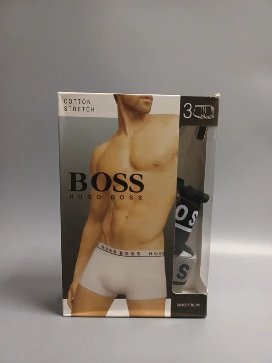 HUGO BOSS MEN'S 2-PACK STRETCH COTTON POUCH TRUNKS / BOXER BRIEFS MEDIUM