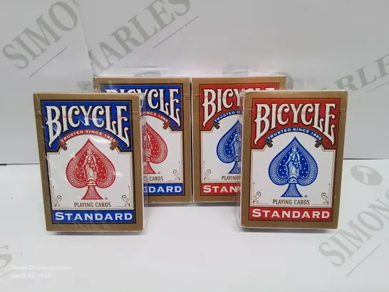 LOT OF 4 SEALED PACKS OF BICYCLE PLAYING CARDS - 2 RED 2 BLUE