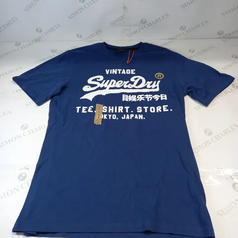 SUPERDRY GRAOHIC T SHIRT IN BLUE SIZE MEDIUM