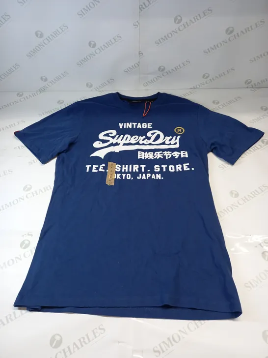 SUPERDRY GRAOHIC T SHIRT IN BLUE SIZE MEDIUM