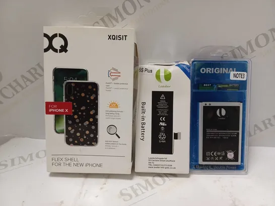 BOX OF APPROXIMATELY 15 ASSORTED HOUSEHOLD ITEMS TO INCLUDE LEADER 6S PLUS BUILT IN BATTERY, ORIGINAL NOTE3 BATTERY, XQISIT FLEX SHELL FOR THE IPHONE X, ETC