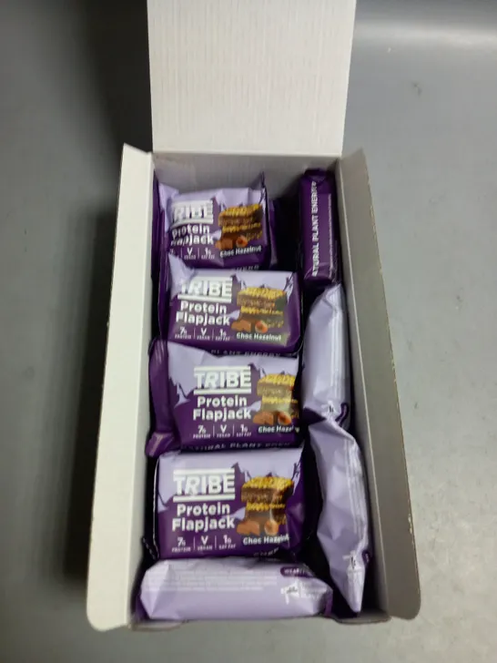 LOT OF 12 TRIBE PROTEIN FLAPJACKS CHOC HAZELNUT