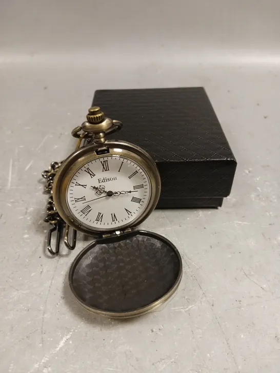 MENS EDISON POCKET WATCH WITH CHAIN