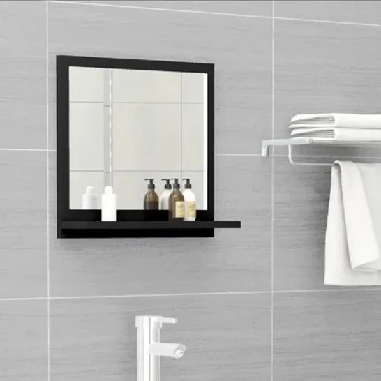 BOXED DORLENE FLAT MIRROR WITH SHELVES - BLACK (1 BOX)