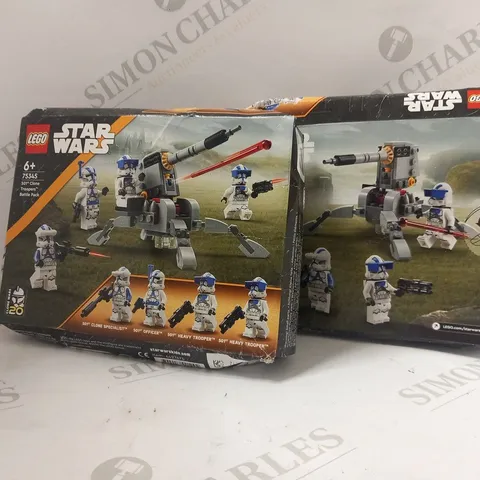 2 BOXED LEGO 75345 STAR WARS 501ST CLONE TROOPERS BATTLE PACK