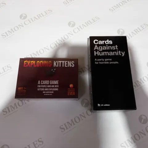 DUO OF PARTY GAMES TO INCLUDE CARDS AGAINST HUMANITY AND EXPLODING KITTENS
