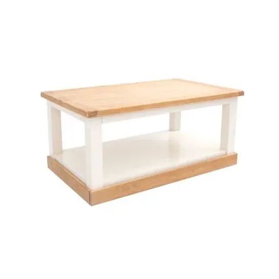 BOXED OPEN COFFEE TABLE - WHITE AND WAX