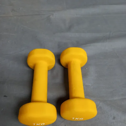 NEO SET OF 2 NEOPRENE DUMBBELLS 1KG EACH YELLOW