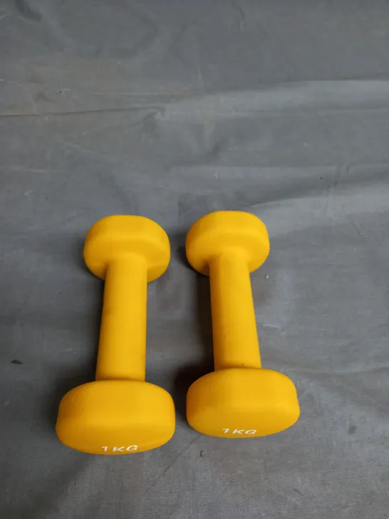 NEO SET OF 2 NEOPRENE DUMBBELLS 1KG EACH YELLOW