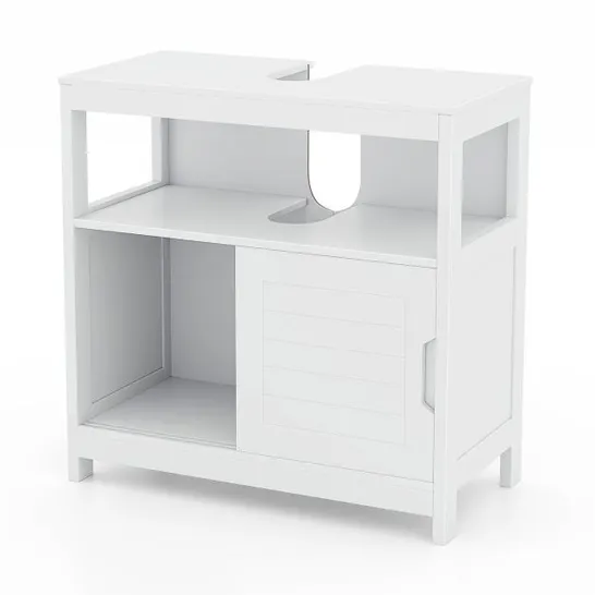 BOXED BATHROOM SINK CUPBOARD UNDER SINK VANITY CABINET WITH SLIDING DOORS-WHITE