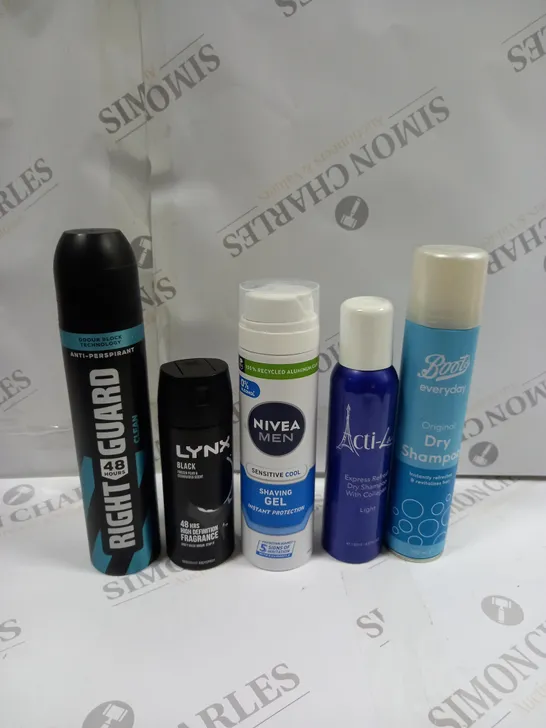 BOX OF APPROX 15 ASSORTED AEROSOLS TO INCLUDE LYNX BLACK, ORIGINAL DRY SHAMPOO, NIVEA MEN SHAVING GEL - COLLECTION ONLY