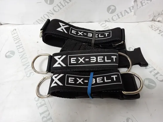 SET OF 3 EX-BELT EXERCISE BELTS WITH 16 RESISTANCE BANDS