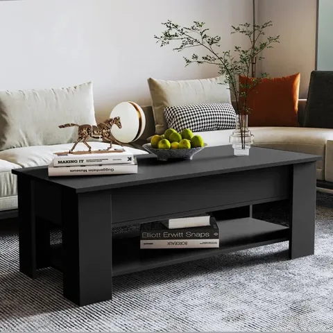 BOXED KHYLIE 100CM LIFT UP COFFEE TABLE IN BLACK (1 BOX)