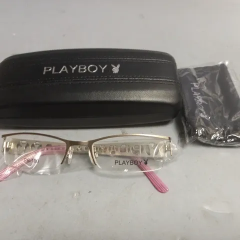 PAIR OF PLAYBOY GLASSES WITH PINK DETAIL IN CASE