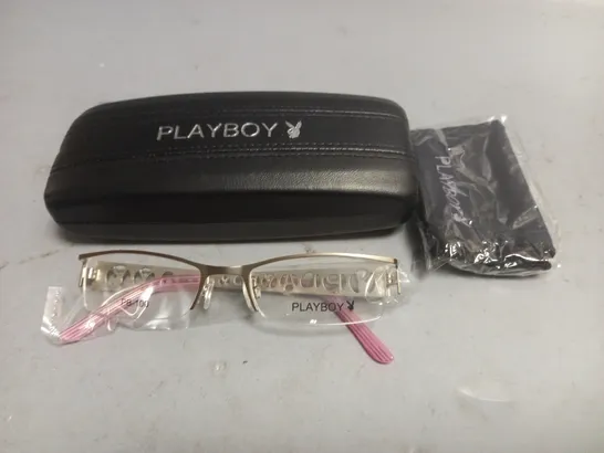 PAIR OF PLAYBOY GLASSES WITH PINK DETAIL IN CASE