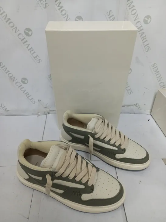 BOXED PAIR OF REPRESENT REPTOR LOW KHAKI/CREAM SIZE 42.5