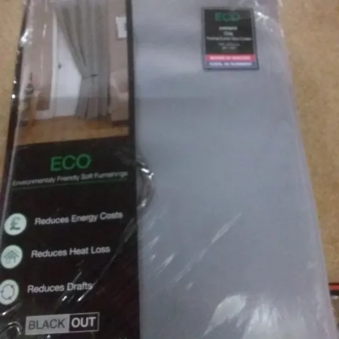 TIGGS EYELET ROOM DARKENING THERMAL DOOR CURTAIN COLOUR: GREY SIZE: 114 X 213CM